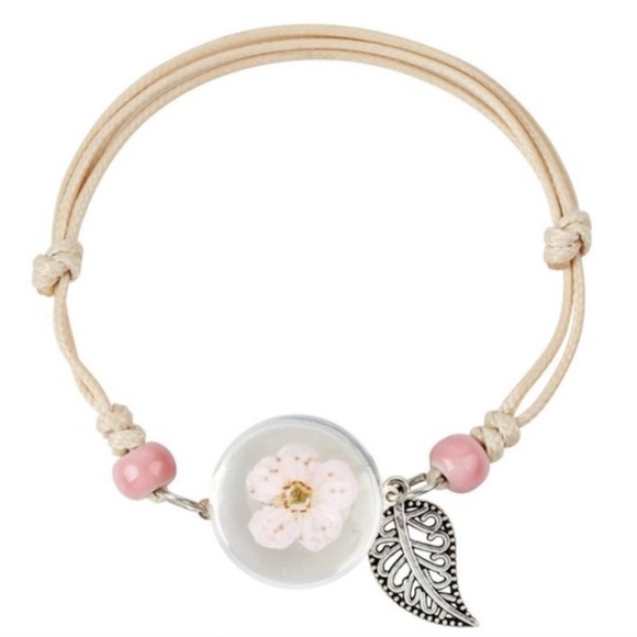 SANTA🎅CLEARANCE🎄SALE BOHO FLOWER GLASS BANGLE - Picture 2 of 2